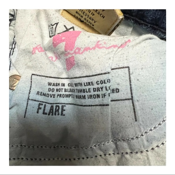 7 for All Mankind Women Jeans Low Rise Medium Wash Pockets Flare Blue 29 - Picture 7 of 9